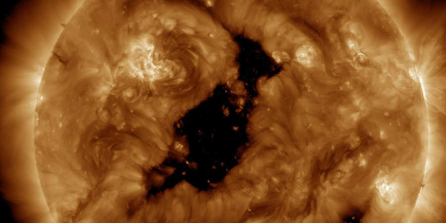 Coronal hole faces Earth